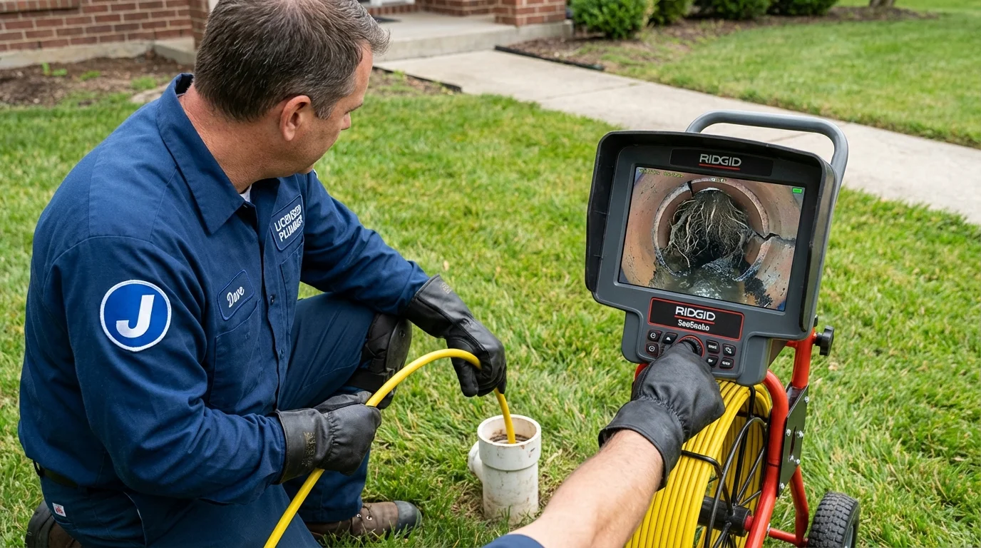 Sewer camera inspection being performed by Johns Plumbing LLC in Bluefield
